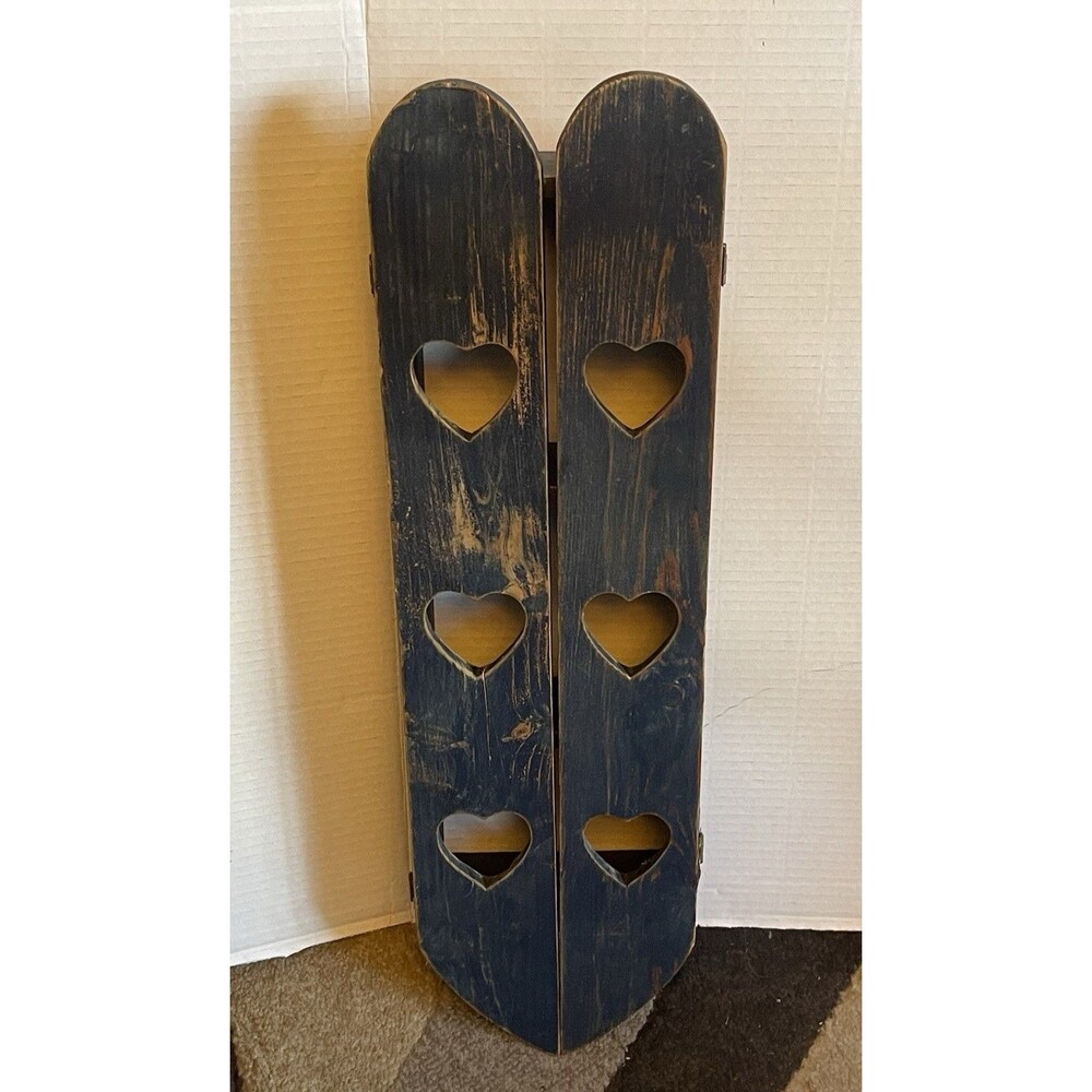 Vintage Heart Shelf Cabinet Wood Distressed Rustic Cottage Core Cozy Farmhouse